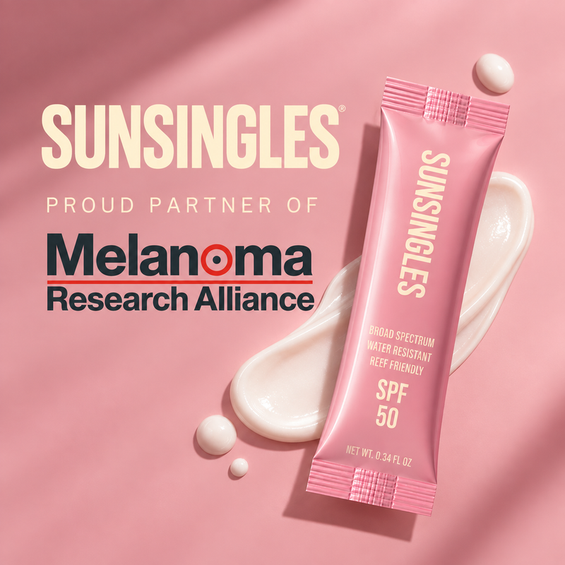 SunSingles pink single-use sunscreen packets, SPF 50, pack of 10